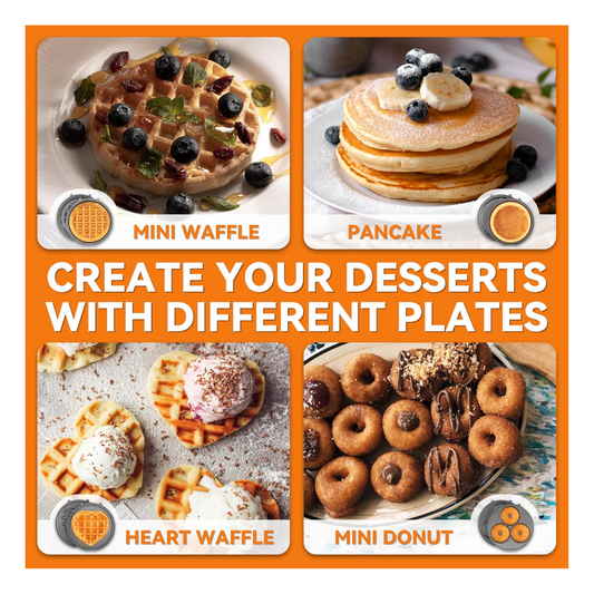 MINI WAFFLERA ANTIAHDERENTE 3 EN 1 🧇 🥞